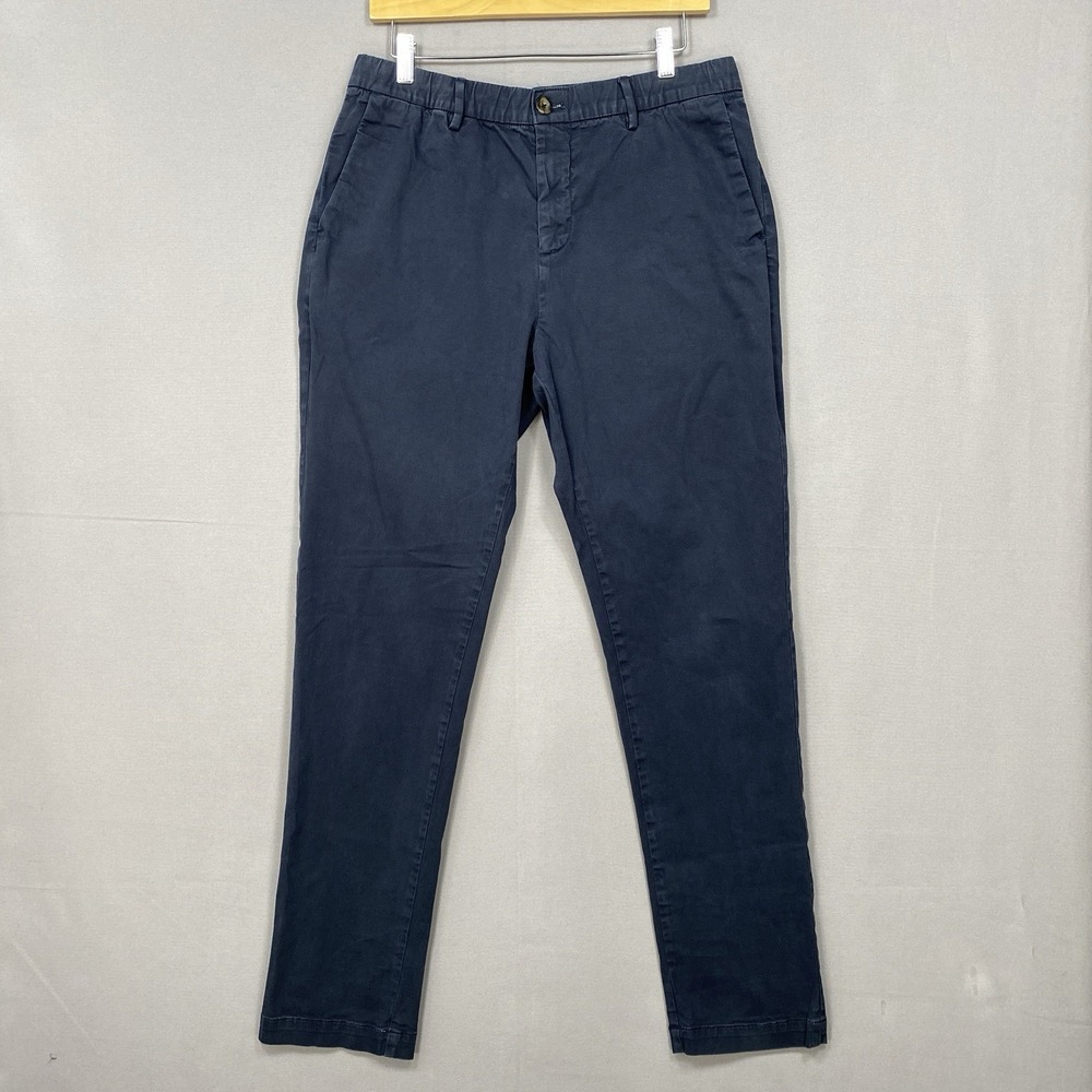Bearbottom Stretch Chino Pants Mens Large 32x32 Blue Elastic Waist Tapered